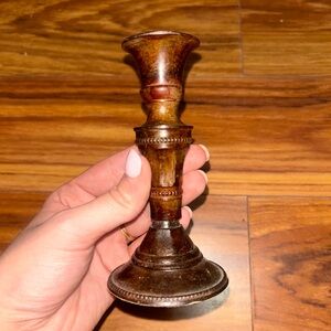 Antique Solid Brass Candlestick Holder - Classic Home Accent Made in India